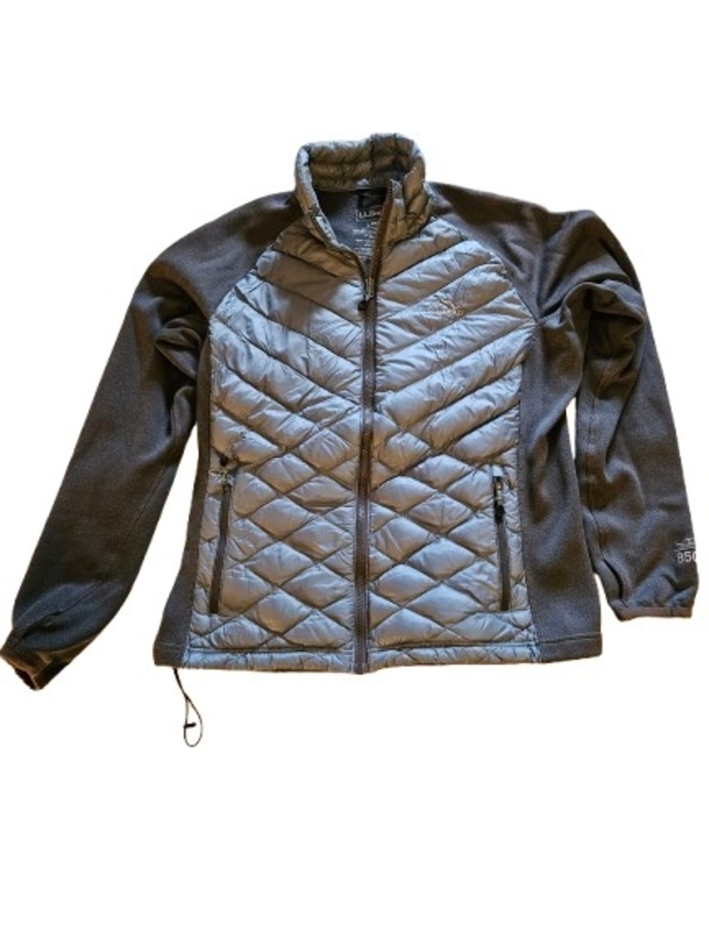 L.L. Bean Women's Gray Hybrid Quilted Front Puffer Jacket